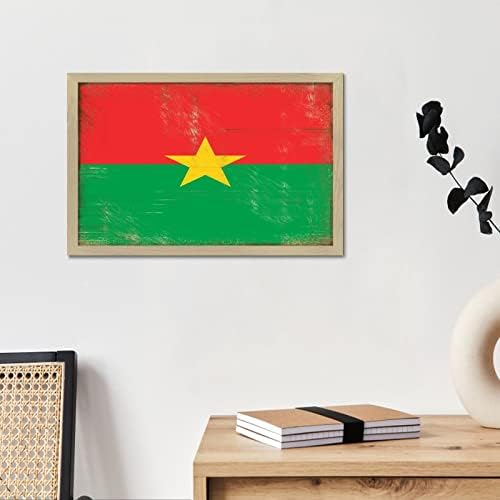 Inspiráló Keretes Wall Art Jel Burkina Faso Családi Wall Art Dekoráció Mantel Vicces Dekoratív Fa Raklap Falon Emléktábla Alá a Nemzeti Zászló