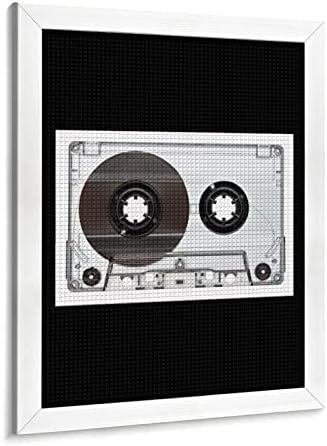Évjárat Audio Kazetta a Mix Reel Rock Fekete Zene Teljes Négyzet Fúró Gyémánt Festmény Készletek a Keret, Kép, Art-Fal Dekoráció