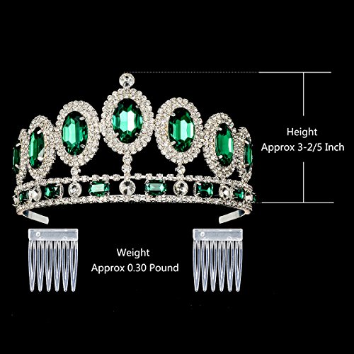 DcZeRong Királynő Crown Princess Tiara Ezüst Szülinapi Bál Szépségverseny Strasszos Kristály Női Koronák