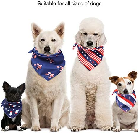 Amerikai Zászló Kutya Kendő július 4-én Kendővel Függetlenség Napja Reverzibilis Kendő Háromszög Előke Sál Tartozékok Kicsi Közepes Nagy
