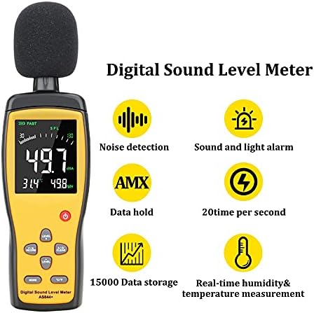 UXZDX CUJUX Digitális Hang zajszintet Decibel Mérő Audio Teszter 30~130 dBA Színes LCD Kijelző Autóipari Mikrofon db Mérő