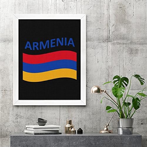 Zászló Örményország Kerek Gyémánt Festmény, Rajz, Kép a Készletek Keret Művészeti Kézműves Haza Fali Dekoráció