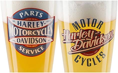 Harley-Davidson Alkatrészek & Service Grafikai Készlet Két Pilsner Szemüveg - 24 oz.