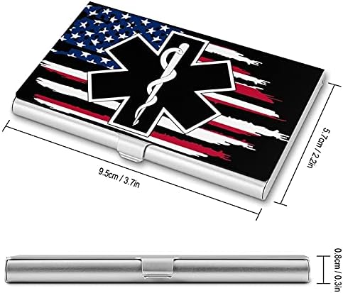 Amerikai Zászló EMS Csillag az Élet EMT Mentős, Felcser Nyomtatás névjegykártya Esetben Fém Jogosultja Zsebében Tárca Neve Kártyák