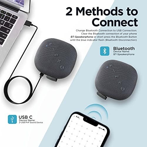 Derico Robbanás Bluetooth Konferencia Hangszóró, Mikrofon Csapat & Zoom | Hangos & HiFi Hordozható USB-Kihangosító | zajszűrő &