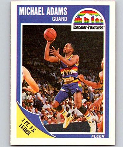 1989-90 Fleer Kosárlabda Kártya 38 Michael Adams Denver Nuggets Hivatalos NBA Kosaras Kártyák
