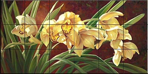 Kerámia Freskó - Arany Orchideát Orchidea - által Laurie Hó Hein