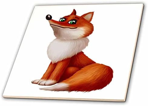 3dRose Illusztráció Aranyos - Aranyos, Mosolygós Fox Illusztráció - Csempe (ct-360380-7)