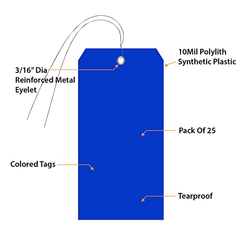 SmartSign Üres Kék Tag Vezeték | 6.25 x 3.125 Méret 8 Könny Bizonyíték Polipropilén, Csomag 25