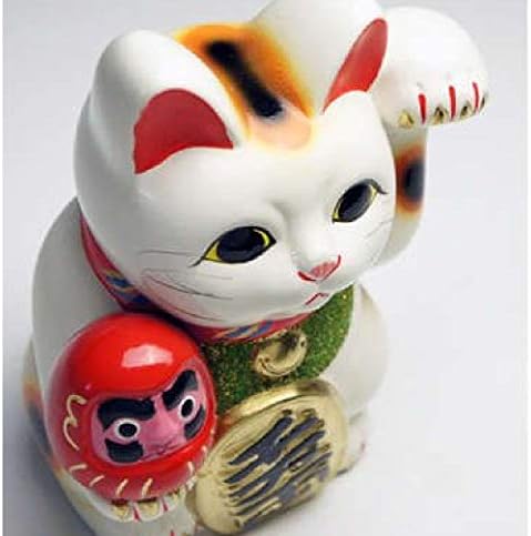 Japánban készült Szerencsés Macska 7.5 Tokoname Porcelán Maneki Neko a Daruma Verzió