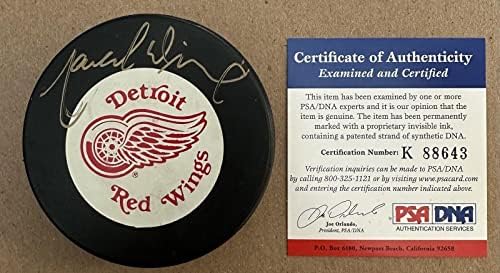 Marcel Dionne Detroit Red Wings (1971-1974) NHL-HOFer ALÁÍRT Jégkorong PSA DNS - Dedikált NHL Korong