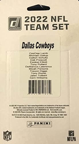 Dallas Cowboys 2022 Donruss Gyári Lezárt Csapat készen áll a Dak Prescott Micah-t Parsons Plusz Névleges Kezdő lap Jalen Tolbert