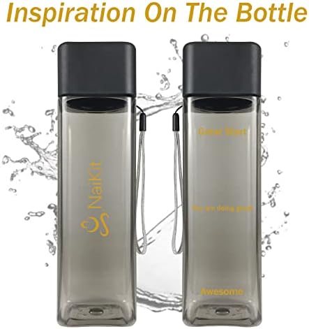 NaiKit Smokey-Színezett Üveg Vizet 16 oz Műanyag, Hordozható, a Heveder BPA Mentes Újrafelhasználható Waterbottle. Szivárgásmentes
