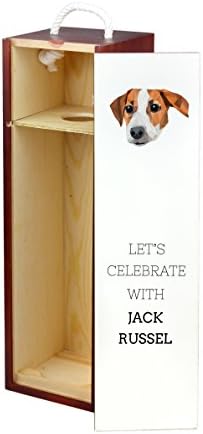 Jack Russel, Fából készült Bor Doboz egy Kép egy Kutyát, Geometriai