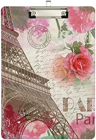 Évjárat Eiffel-Torony Műanyag Papírok Fém Klip Letter Méretű Vágólapra Alacsony Profil Klip Táblák Lógnak Dekoratív Ápolási Osztályteremben