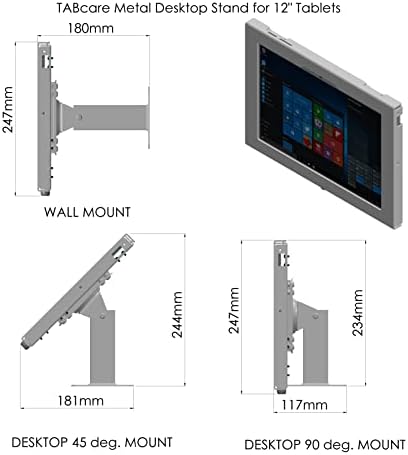 TABcare 180 Dönthető, 360 Forgó Rögzítő Fém Asztali & Wall Mount MS Surface Pro 3 4 5 6 7- Kioszk, POS, Bolt, Térkép Megjelenítése