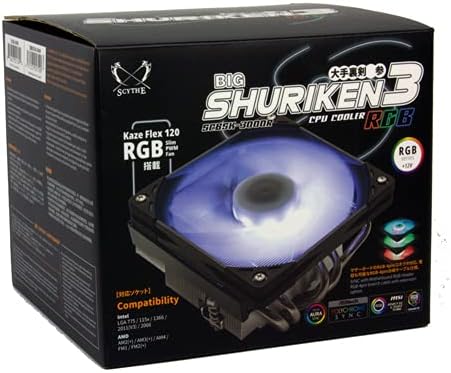 DEALERPOINT Kasza Big Shuriken 3 RGB CPU Hűtőborda, Scbsk-3000r - Nem Gép Egyedi