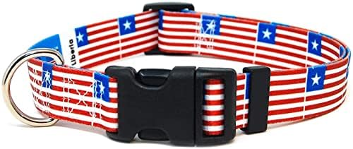 Libéria Nyakörv | Libériai Zászló | Martingale Slip-On | Made in NJ, USA | a Nagy Kutyák | 1 hüvelyk Széles