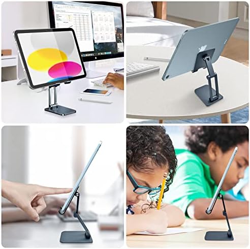Tablet Állvány tartó Asztal, 2-fokozatú Összecsukható Több Szögben Állítható Alumínium, Hordozható, Asztali Állvány, Dock Erős Bázis, az iPad