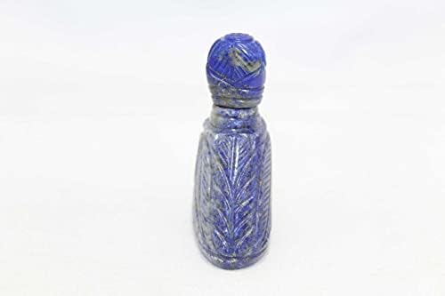 Rajasthan Drágaköveket, Kézzel készített Parfümös Üveg Természetes Kék Lapis Lazuli Kő, Kézi Gravír LP15