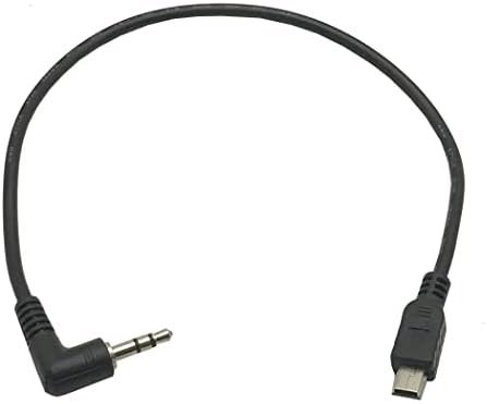 Seadream 30cm Megfelelő Szögben 90 Fok 3-Pólusú 3,5 mm-es DC Férfi AUX Audio Jack, Mini USB Férfi Mikrofon Adapter Kábel 1DB