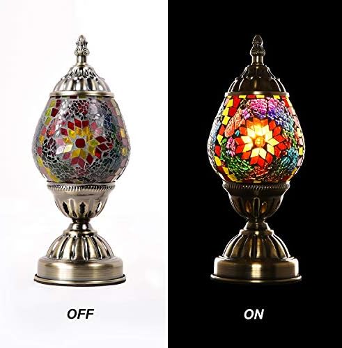 ANTON Kézzel készített török Lámpa Mozaik Tojás, Lámpás Éjjeliszekrény, Íróasztal Este Dekoratív Lámpa Tiffany Marokkói Stílus