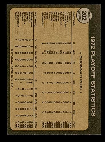1973 Topps 202 1972 NL Rájátszás - Foster Futni Úgy Dönt, hogy George Foster/Pete Rose/Alex Grammas Cincinnati Reds (Baseball Kártya)