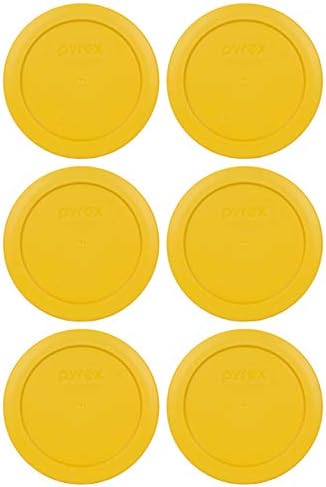 Pyrex 7200-PC 2 Csésze Vaj Sárga Kerek Műanyag Élelmiszer Tárolására Fedél - 2 Csomag Készült az USA-ban