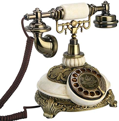 Qdid Vezetékes Telefon Gyanta Utánzat Réz Vintage Stílusú Retro, Régi Vágású Forgó Tárcsa Otthon, Irodában, Telefon Telefon