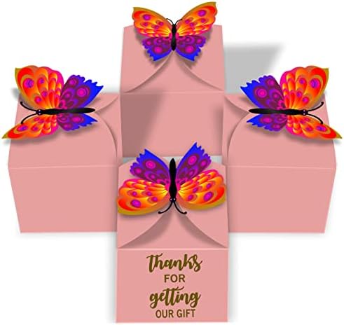 Seyal®50pcs Piszkos Rózsaszín Pillangó Szívességet Dobozok Baba Zuhany Pillangó Candy Doboz Dekoráció Parti, Születésnapi, Esküvői