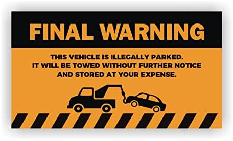 EppoBrand Illegális Rossz Parkolás Megsértése Vontató Utolsó Figyelmeztetés Megjegyzés Kártyák Mögött Ablaktörlő, valamint Matricák