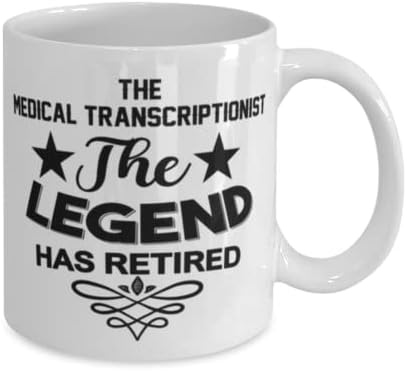 Orvosi Átirat, Bögre, A Legenda szerint Visszavonult, Újszerű, Egyedi Ajándék Ötletek, Orvosi Átirat, Bögre Tea Csésze Fehér