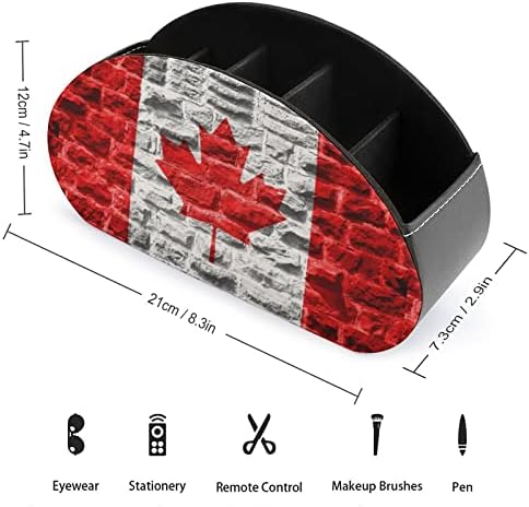 Kanadai Zászló Távirányító Tároló Doboz PU Multi-funkciós TV Távirányító Birtokosai Szervező Doboz 5 Rekeszes