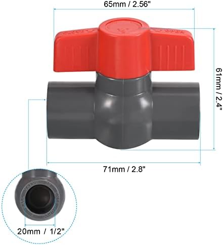 PATIKIL G1/2 UPVC golyóscsap Kompakt T-Fogantyú Kerek Foglalat Víz Szelep a vízellátás Vonal Öntözés Cső Felszerelése Rendszer
