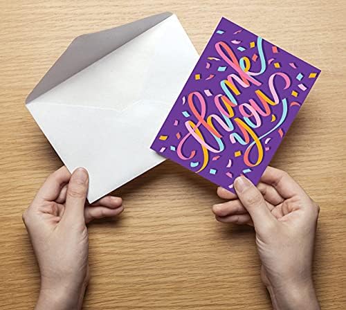 Köszönöm Kártyák Boríték (100 Csomag), 4x6-os Méretű, Magas Fényű, 5 Káprázatos Szalaggal Borító Minták által Létrehozott Betűkkel Illustrator