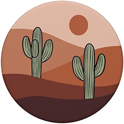Kaktusz Sivatag Nyugati Ország Bohém Táj Bézs Barna PopSockets Cserélhető PopGrip